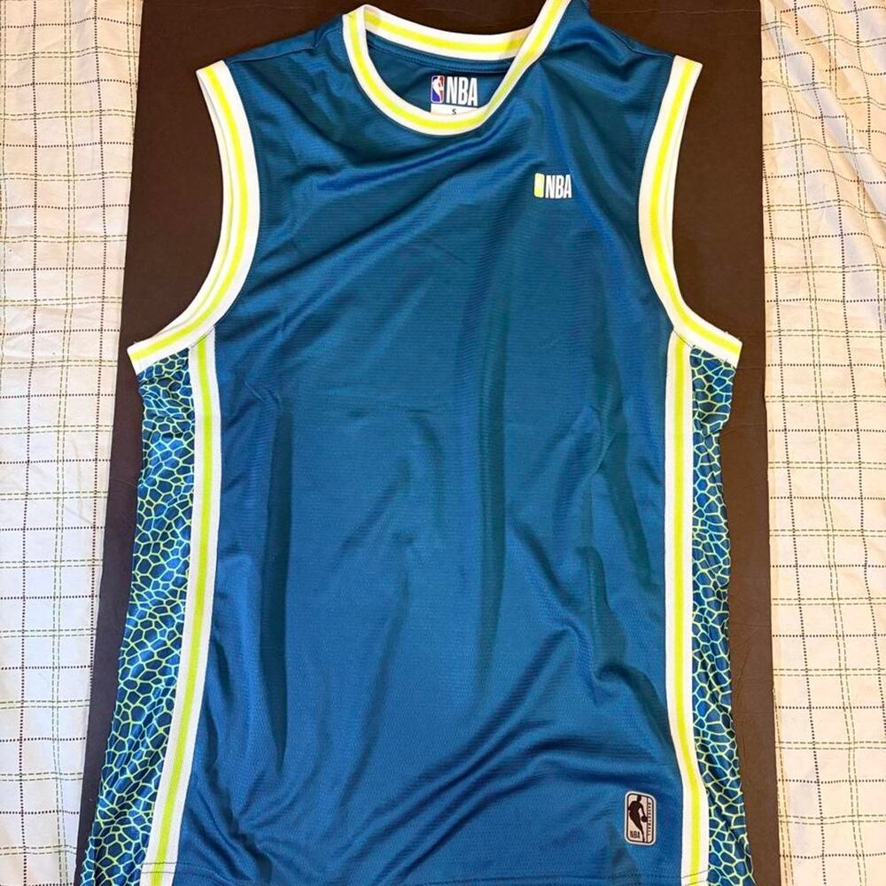 NBA Blue and Green Basketball Jersey Size S